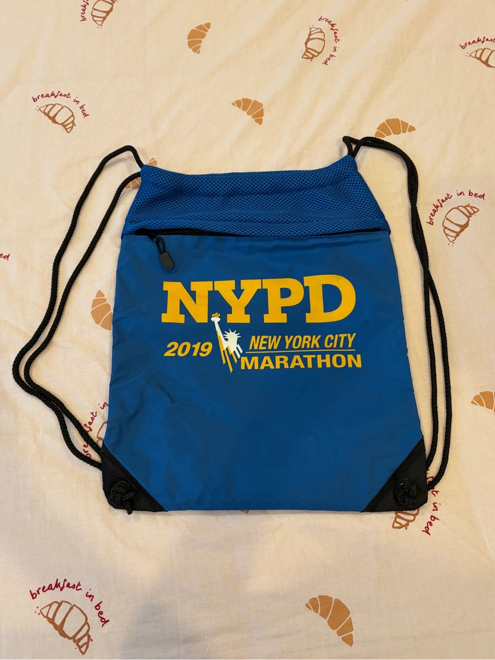 NYPD 2019 New York City Marathon Padded Drawstring Backpack 👮🏃🏻‍♀️🗽🍎🌃